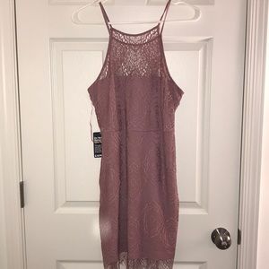 Dusty Rose Lacey Cocktail Dress